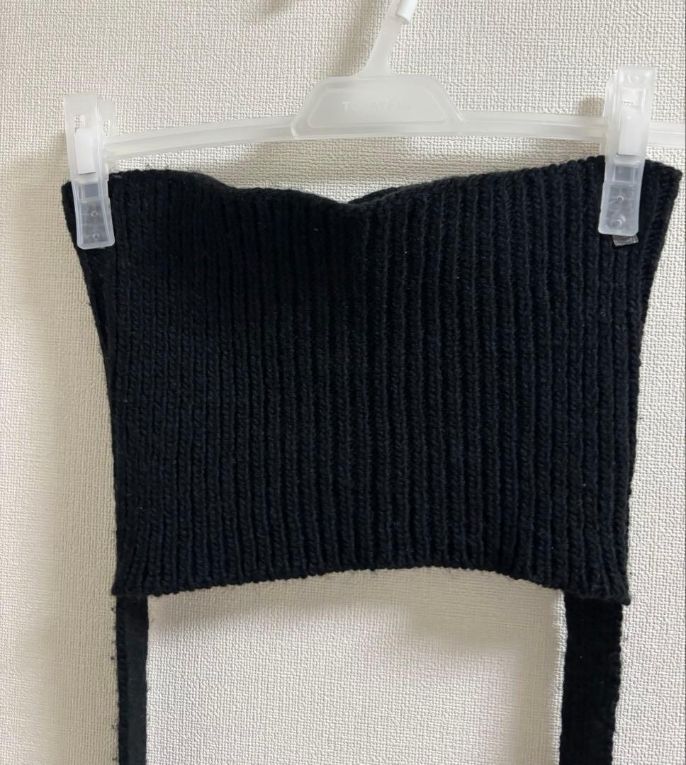 キューイ quui string knit bustier Black ビスチェ
