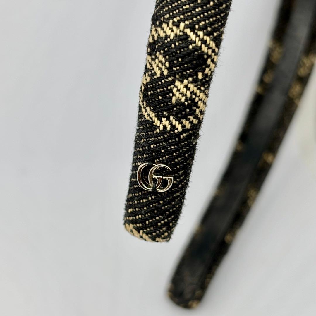 【グッチ】GUCCI カチューシャ GG デニム ヘアバンド ヘアアクセサリー
