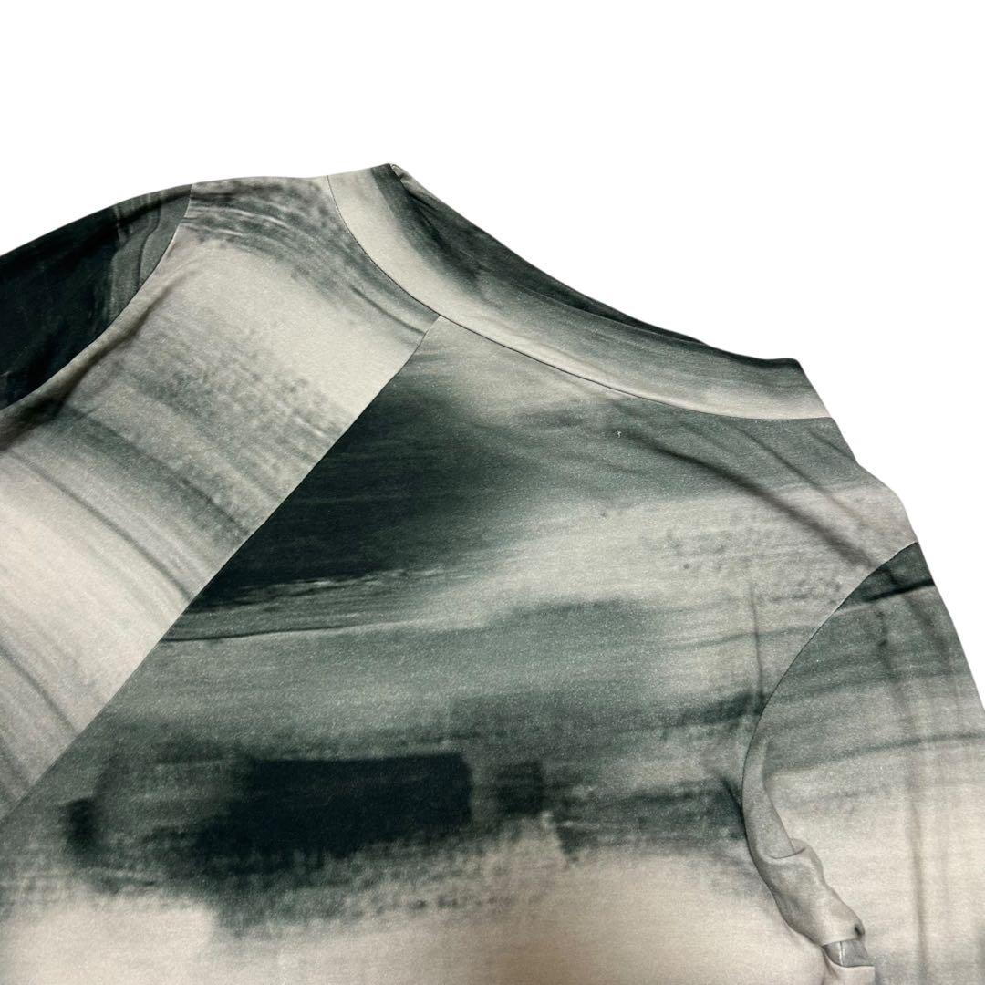 芽風　デザインカットソー　変形　総柄　センソユニコ