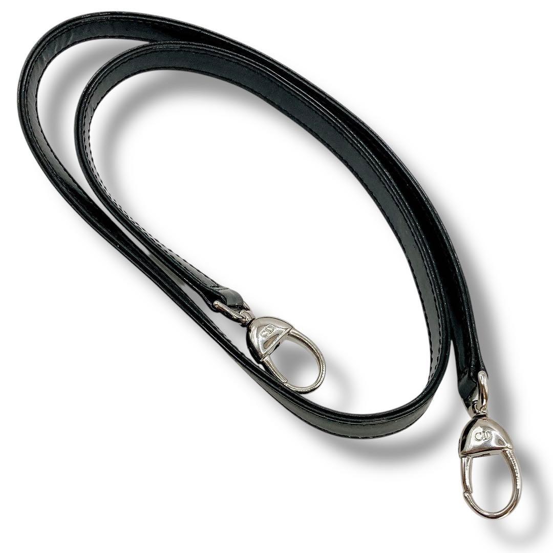Dior✨ディオール　ショルダーストラップ　エナメル　革　CDロゴ ブラック