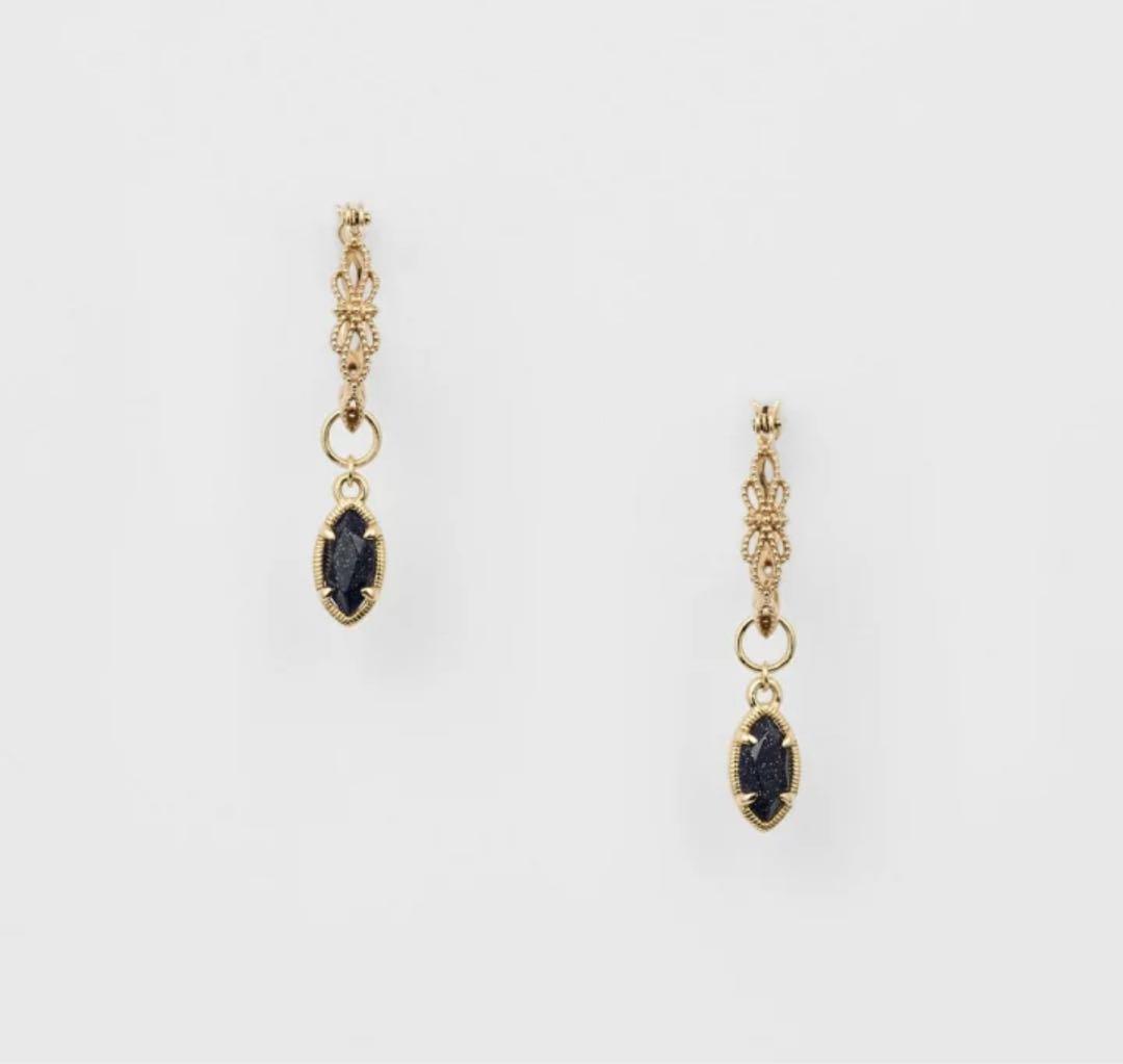 完売品 agete アガット k10 紫金石 ラブラドライト ピアス チャーム