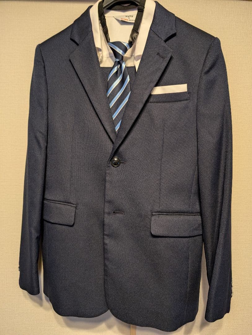 【美品】BEAMS DESIGH ネイビー ブレザー スーツ ネクタイ付