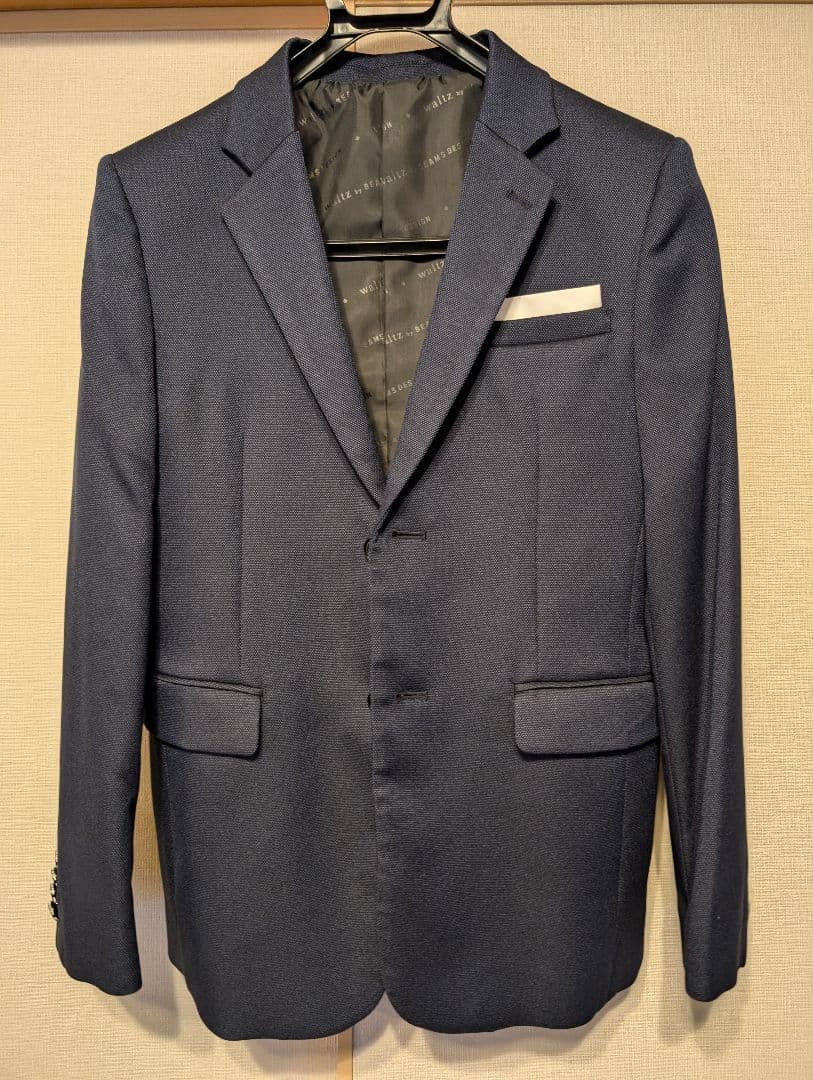 【美品】BEAMS DESIGH ネイビー ブレザー スーツ ネクタイ付