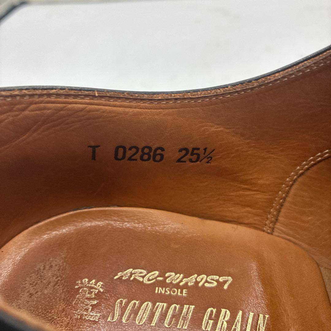 【良品】スコッチグレイン ストレートチップ 25.5 0286 ビジネス 黒