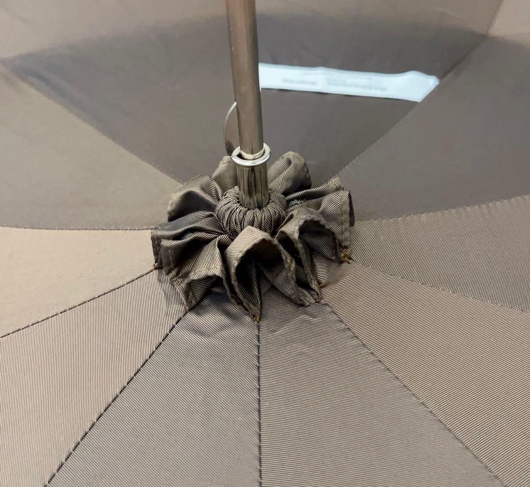 ダークブルー 装飾付き 長傘 晴雨兼用