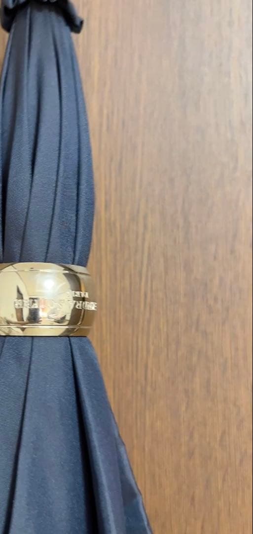 ダークブルー 装飾付き 長傘 晴雨兼用