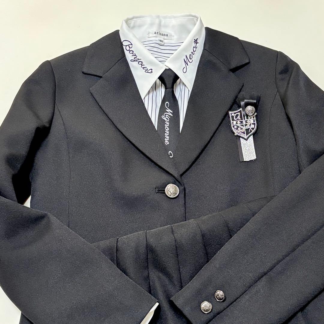 卒業式 小学生 arisana 女の子 160cm画像③要確認シャツ襟刺繍入り