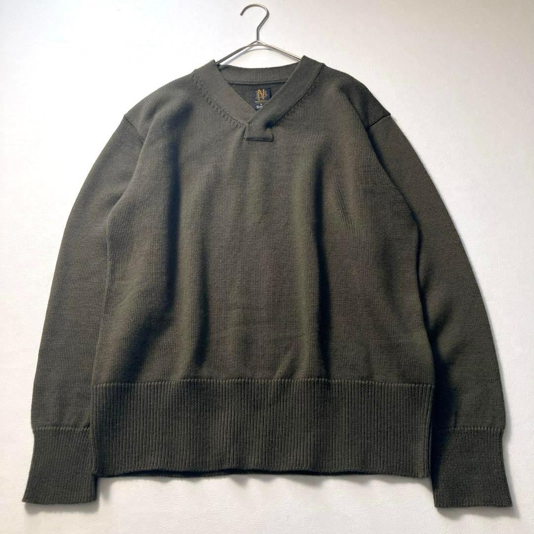 【コーキ】バトナー× SHIPS 別注 ウール100% カーキ ニット 2