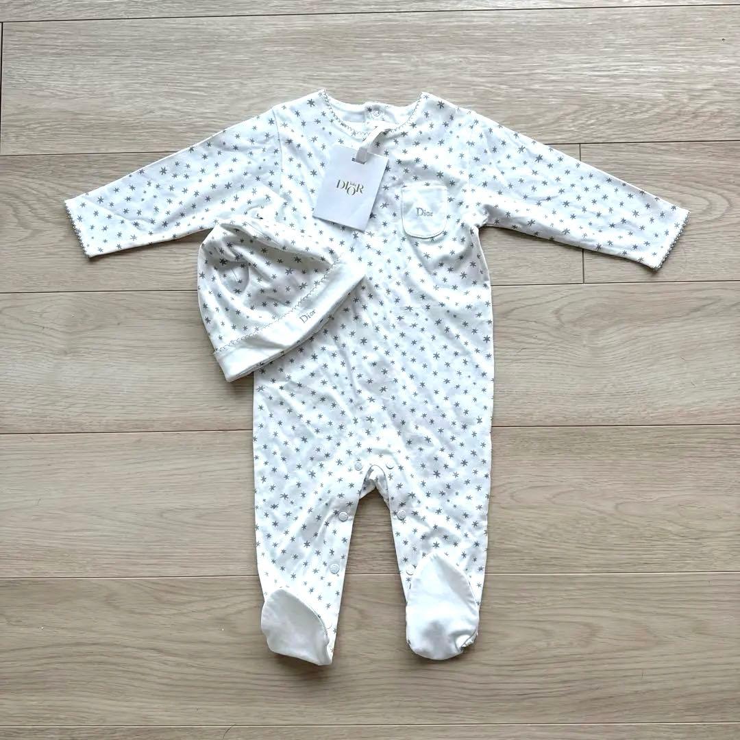 baby Dior 星柄ロンパース・帽子セット 6M