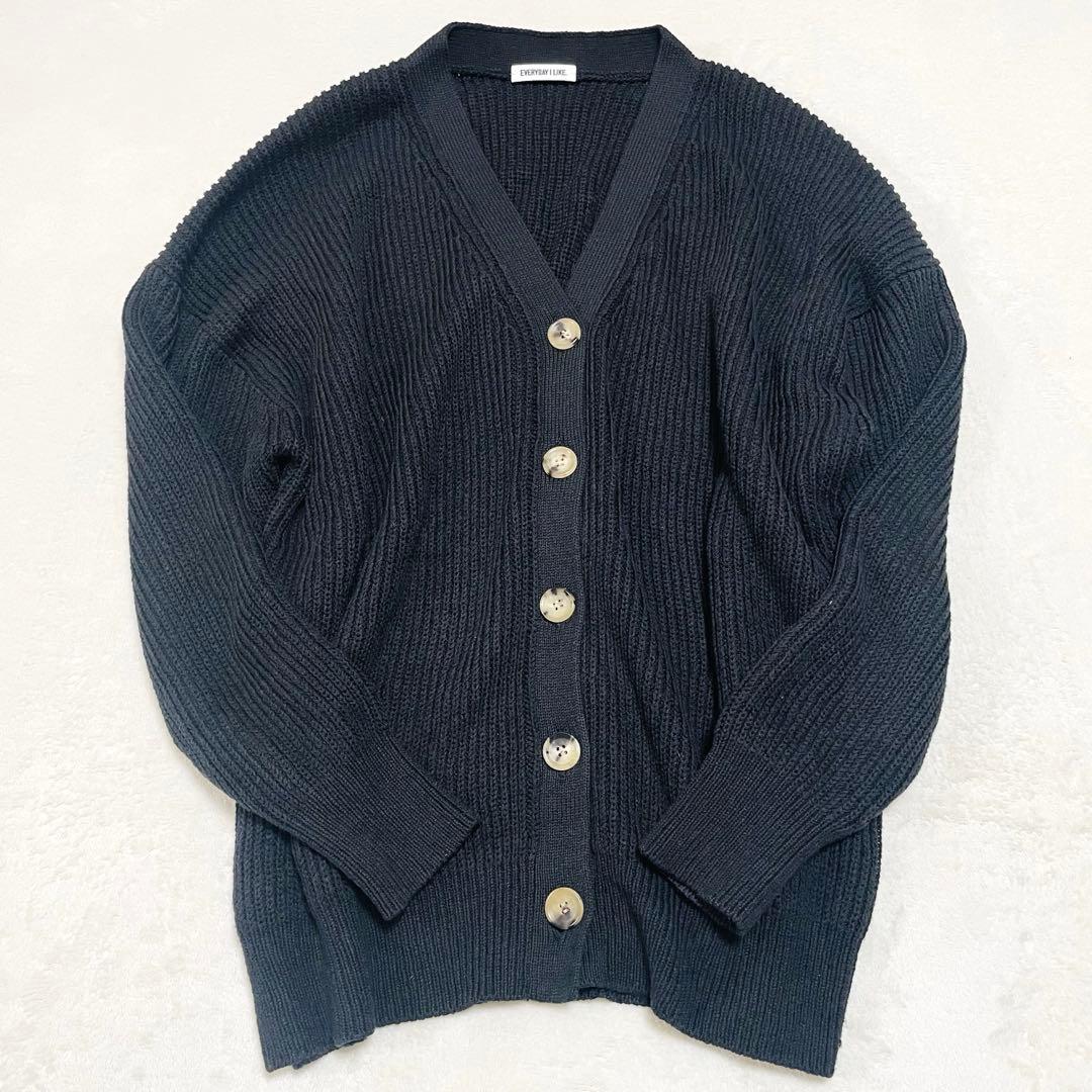 ドゥーズィエムクラス　エブリデイアイライク　シルク　コットンカーディガンＶネック