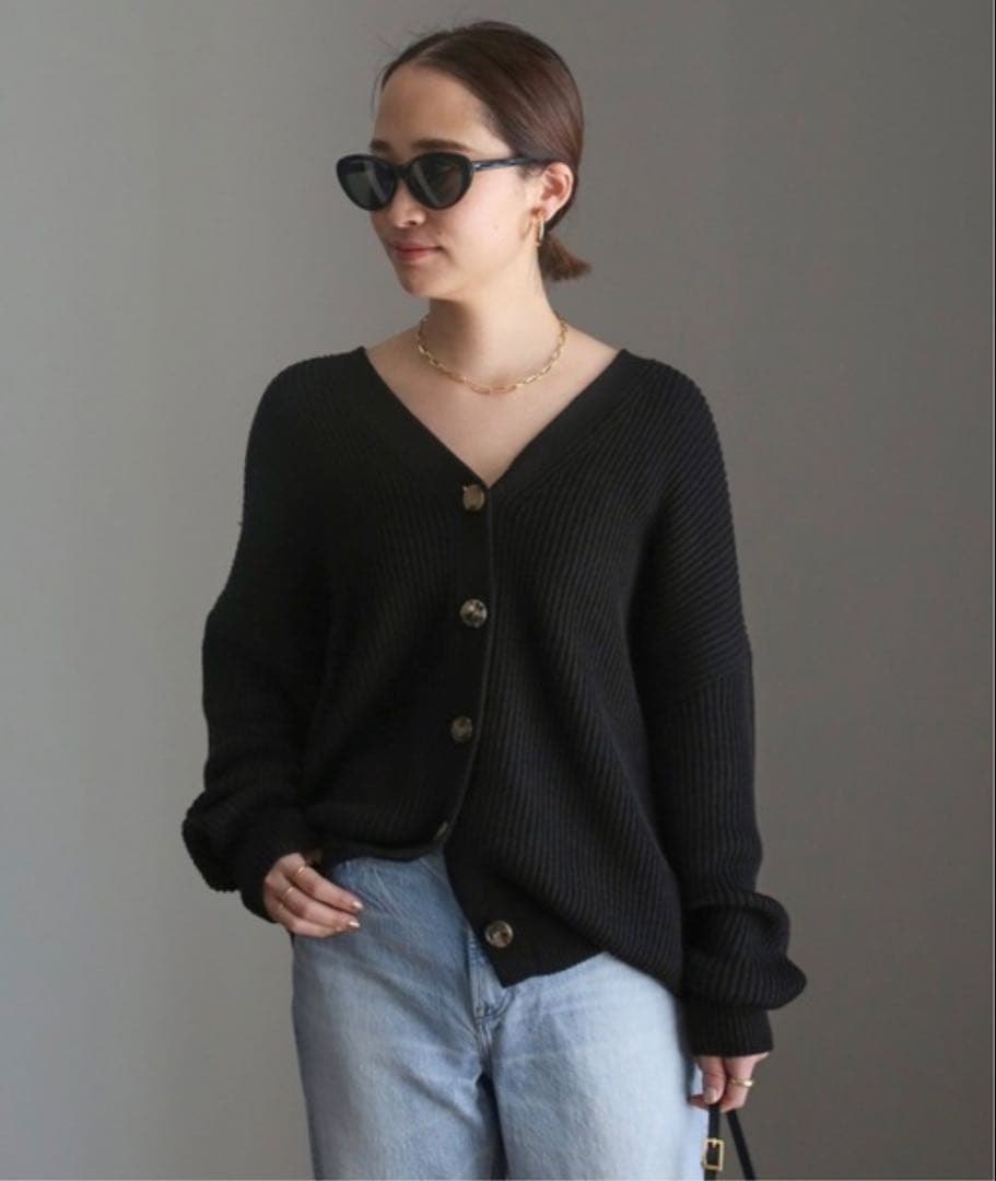 ドゥーズィエムクラス　エブリデイアイライク　シルク　コットンカーディガンＶネック
