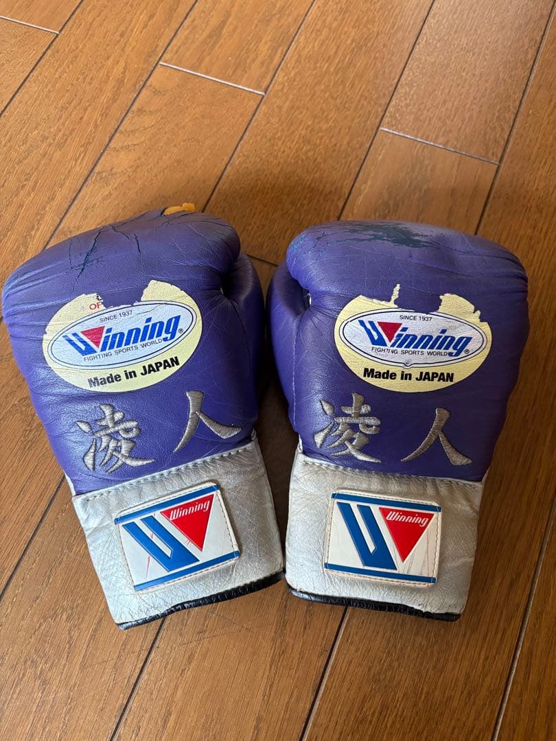 Winning ボクシンググローブ 8oz カラーオーダー 紫 銀