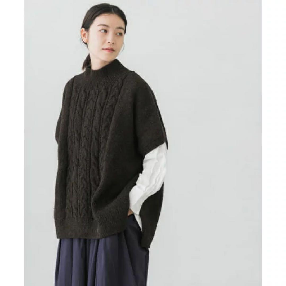 かぐれ 【22AW】ペルーワイドニットベス COFFEE kagure