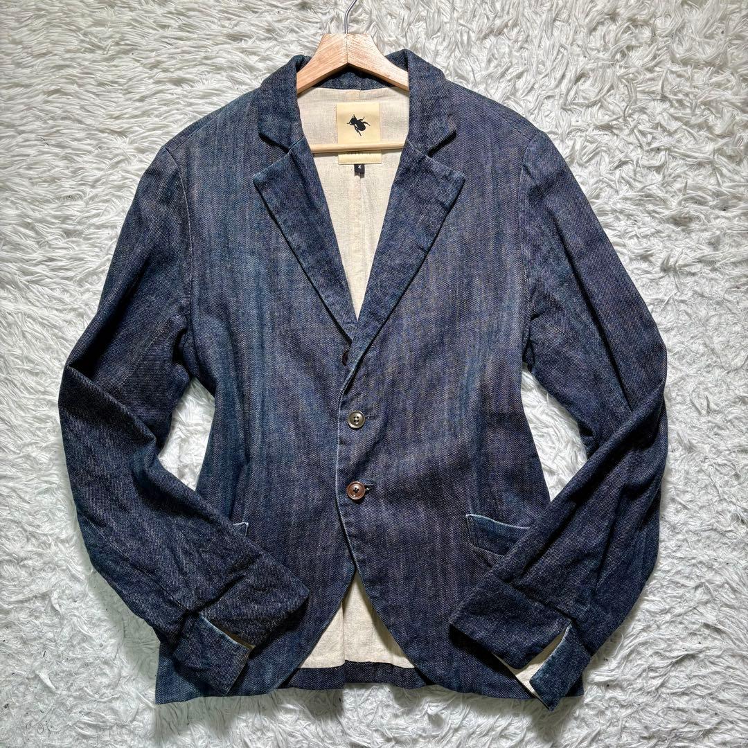 【美品】KLASICA テーラードジャケット　コットンリネン　デニム 2 日本製