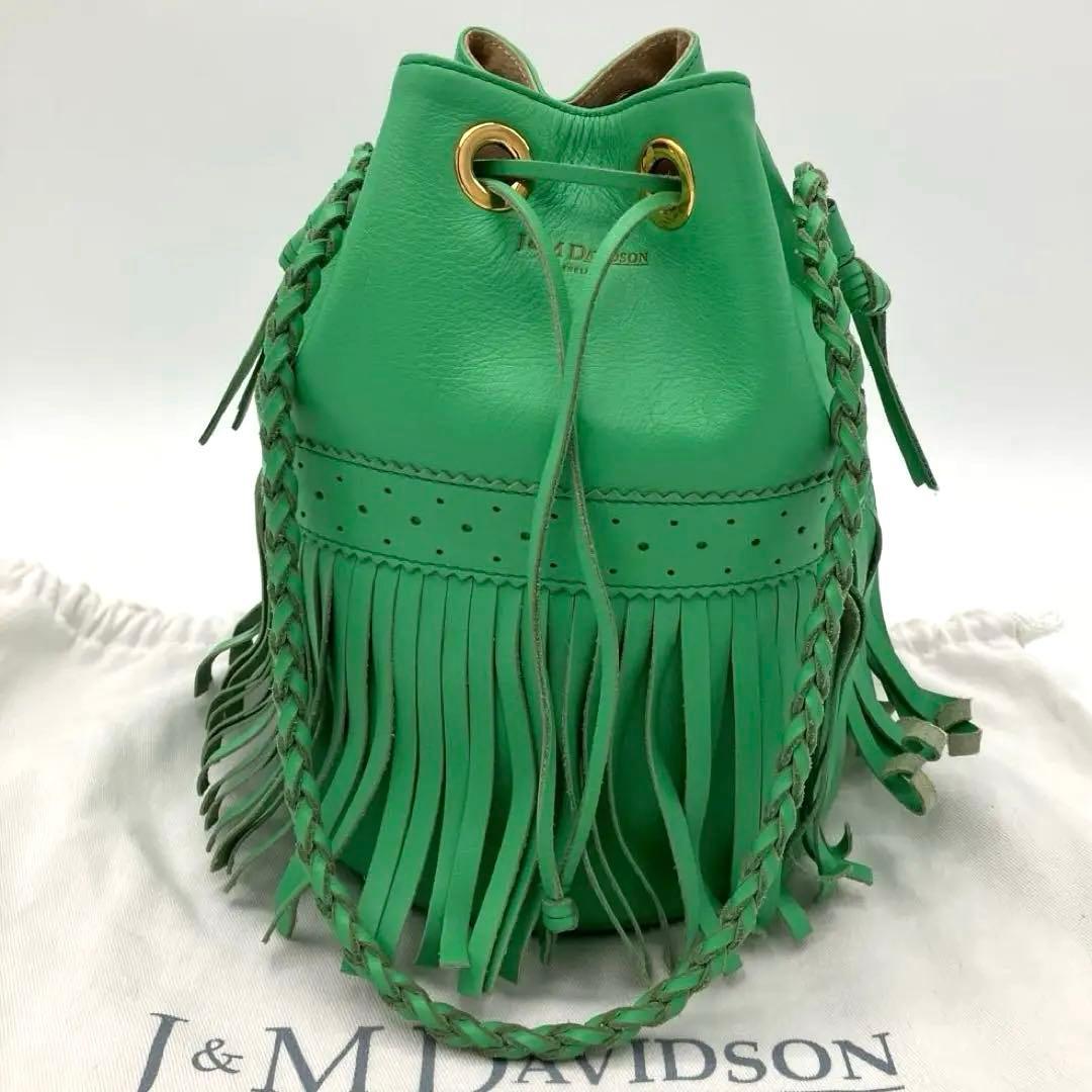 【美品】J&M DAVIDSON カーニバル ショルダーバッグ グリーン
