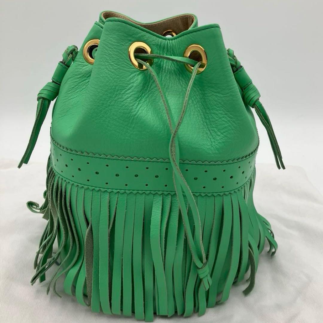 【美品】J&M DAVIDSON カーニバル ショルダーバッグ グリーン