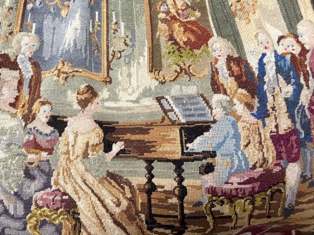 【美品】久家道子 プチポアン パーティーバッグ モーツァルトデザイン　刺繍