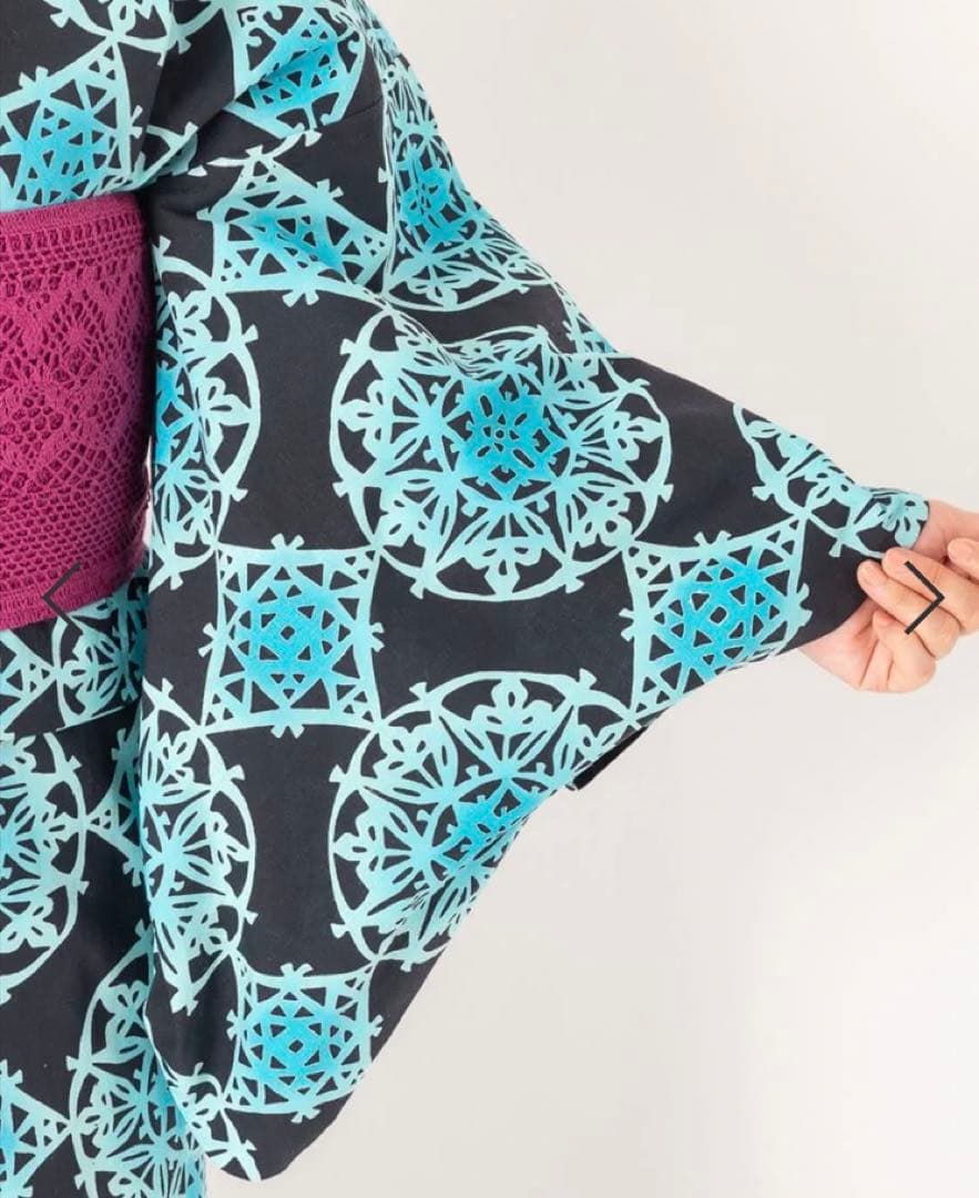 新品三松オリジナル浴衣「万華鏡」（青）