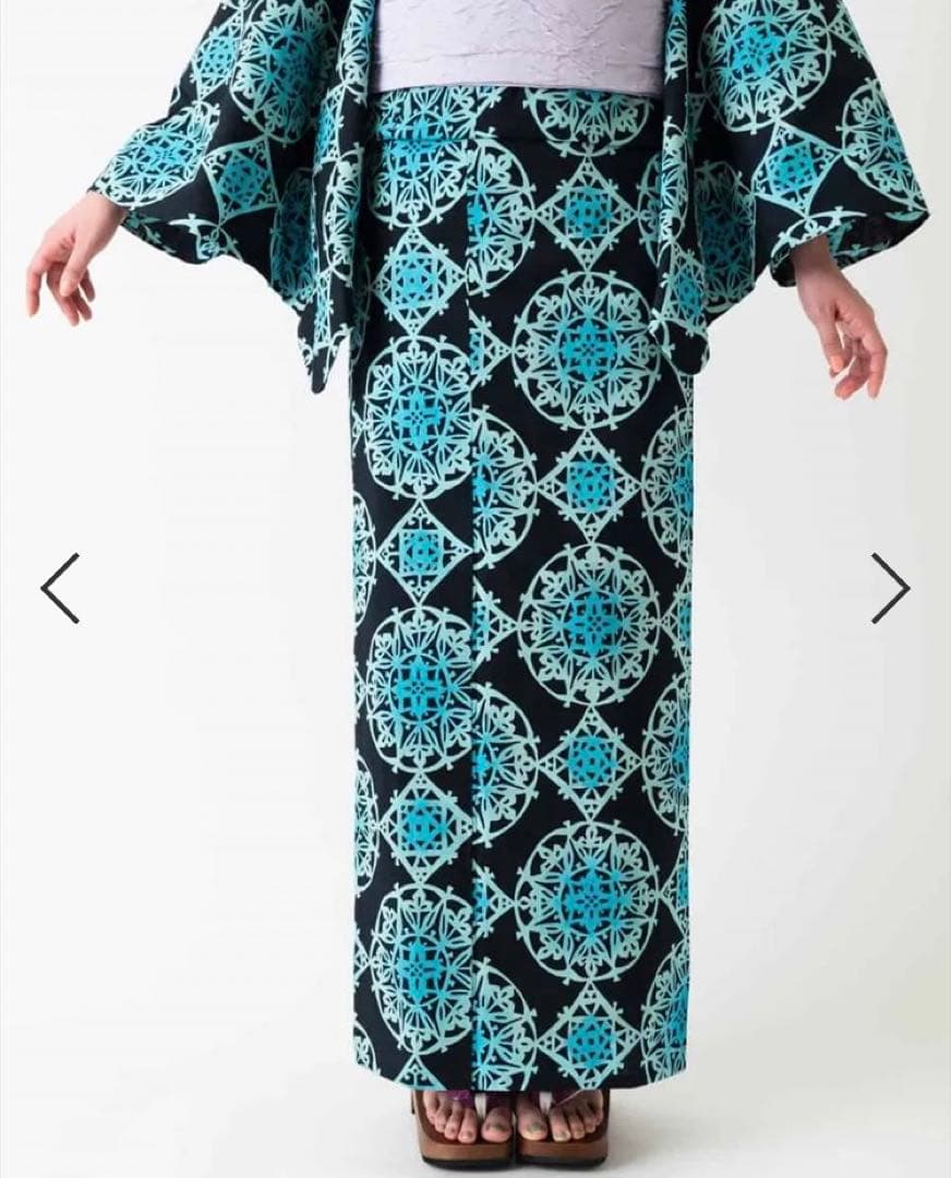 新品三松オリジナル浴衣「万華鏡」（青）