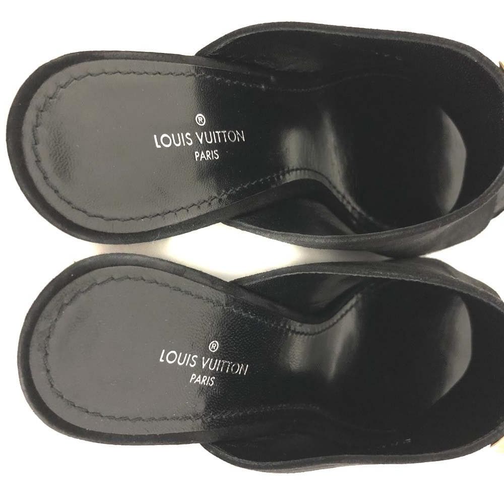 お買い得 美品 ルイヴィトン エッセンシャルV スエード オープントゥ サンダル