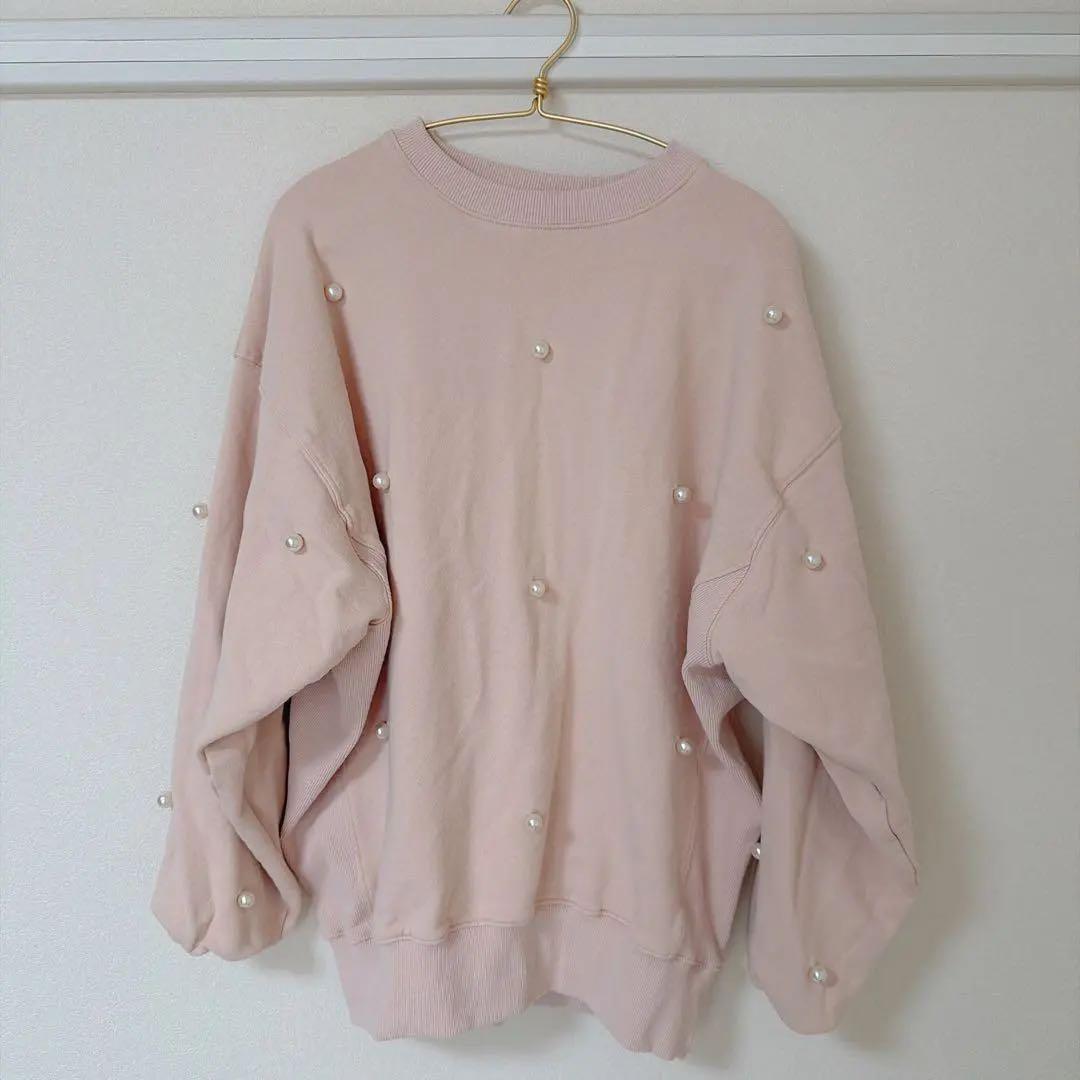 PERL SWEAT pink marryme, トレーナー、スウェット