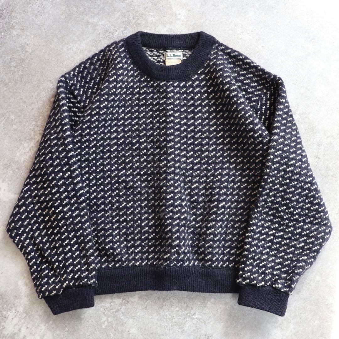 80s L.L. Bean エルエルビーン バーズアイ ニット ヴィンテージ L
