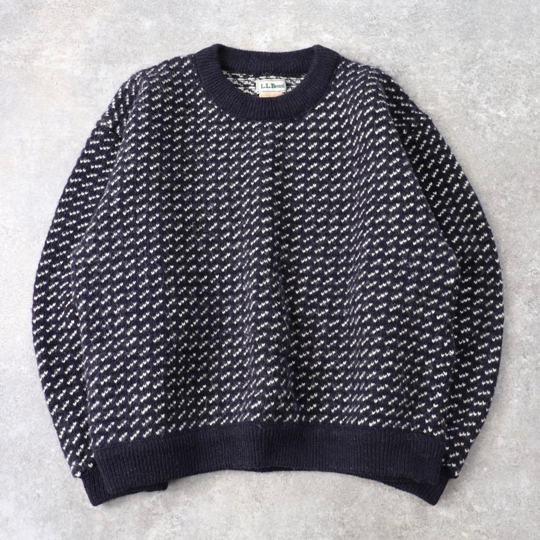 80s L.L. Bean エルエルビーン バーズアイ ニット ヴィンテージ L