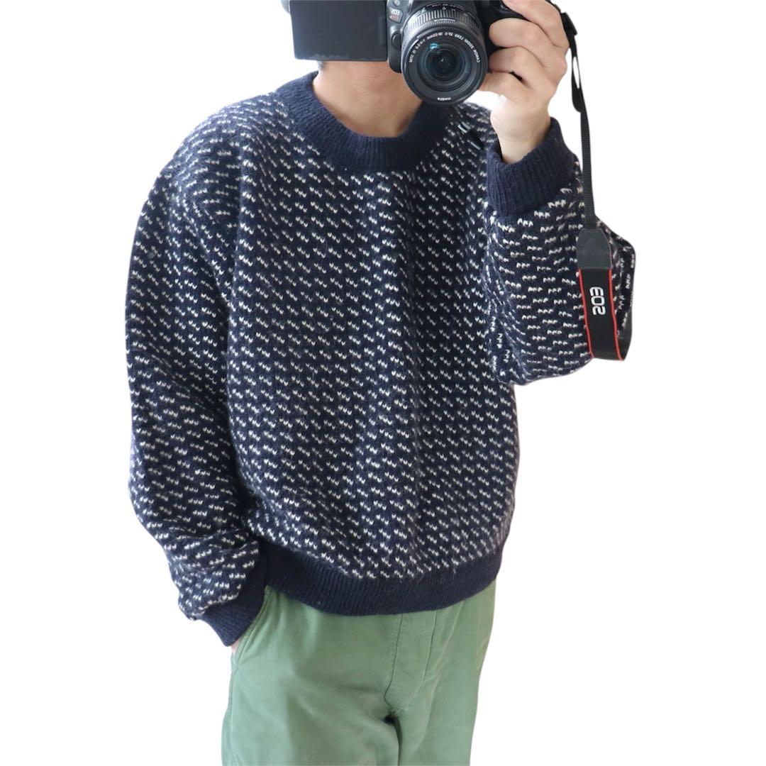 80s L.L. Bean エルエルビーン バーズアイ ニット ヴィンテージ L