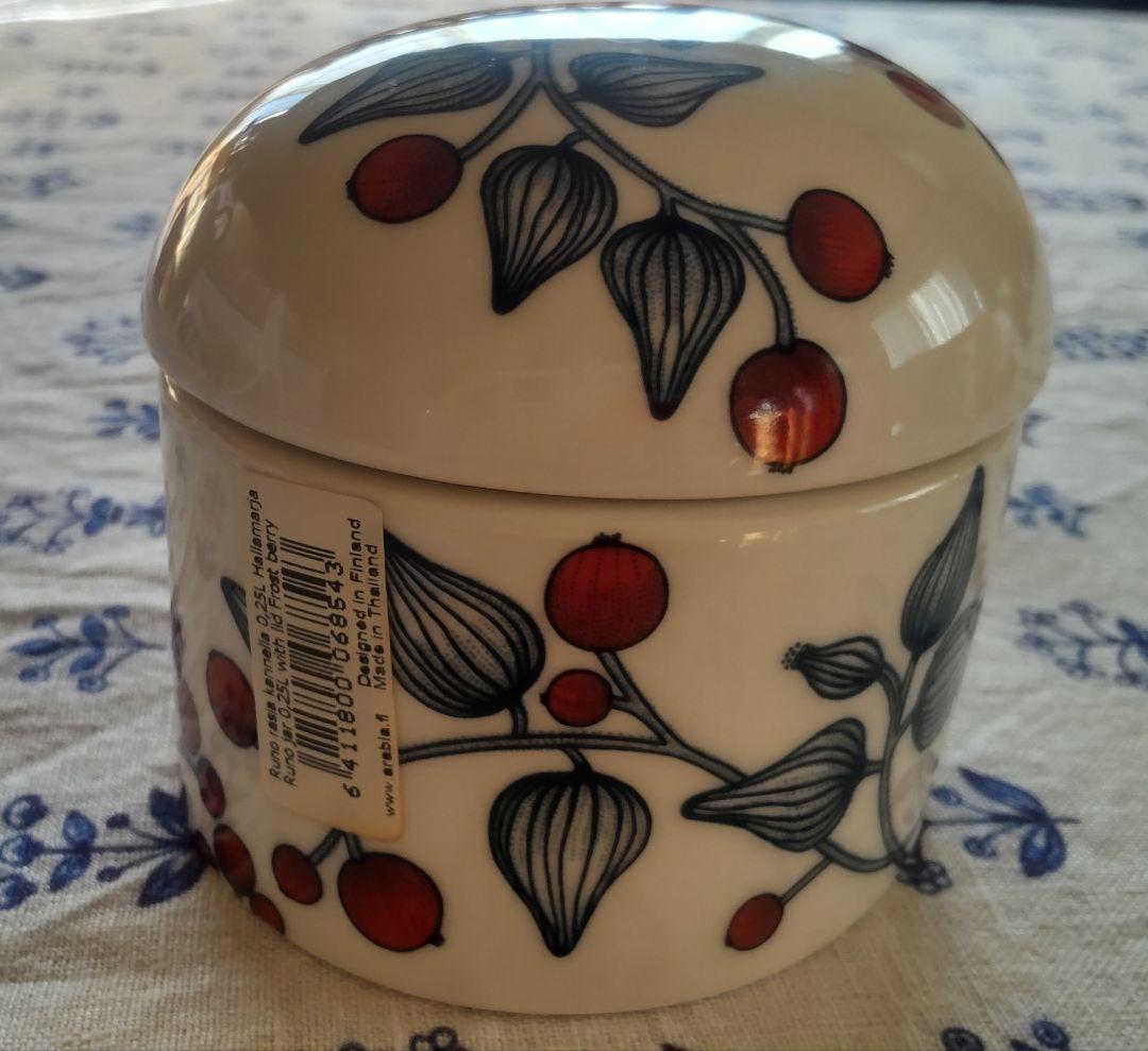 アラビア ルノ フロストロベリー 蓋つきジャー