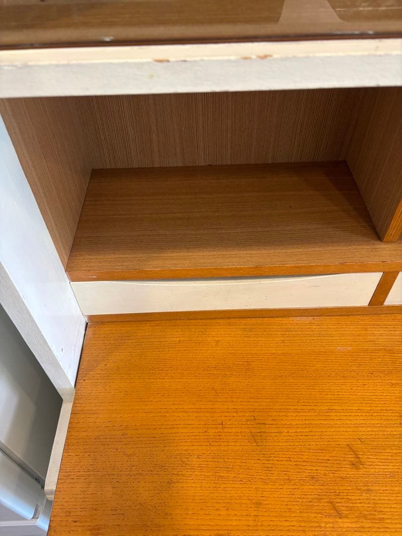 食器棚　ホワイト　ライティングビューロー　収納棚　木製　白