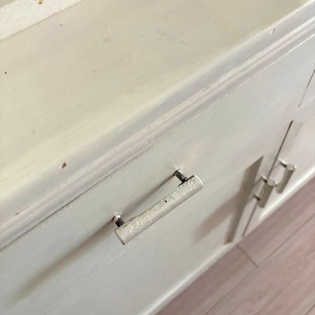 食器棚　ホワイト　ライティングビューロー　収納棚　木製　白