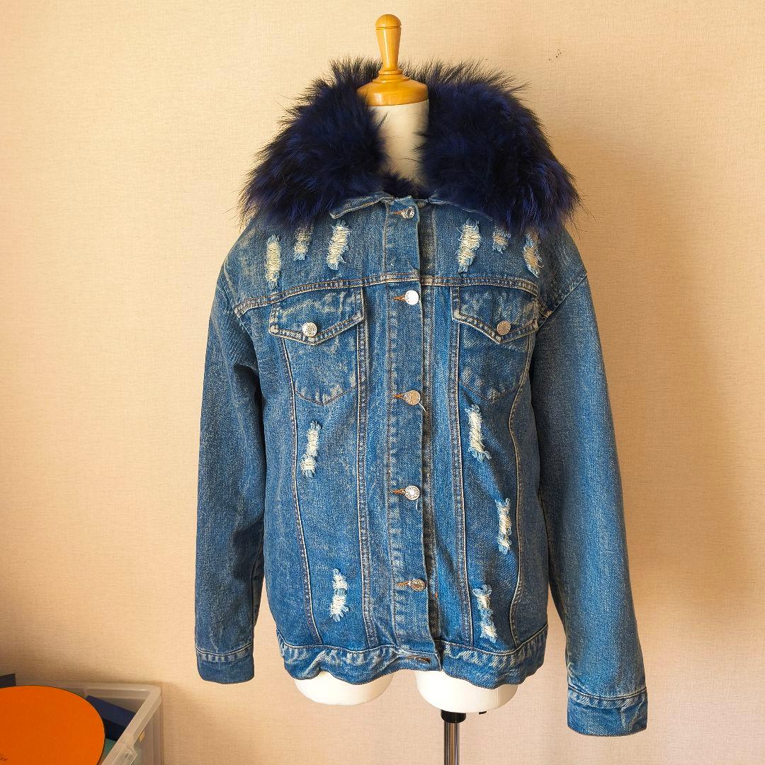 I love DIY ファー付き デニムジャケット Gジャン M 3way