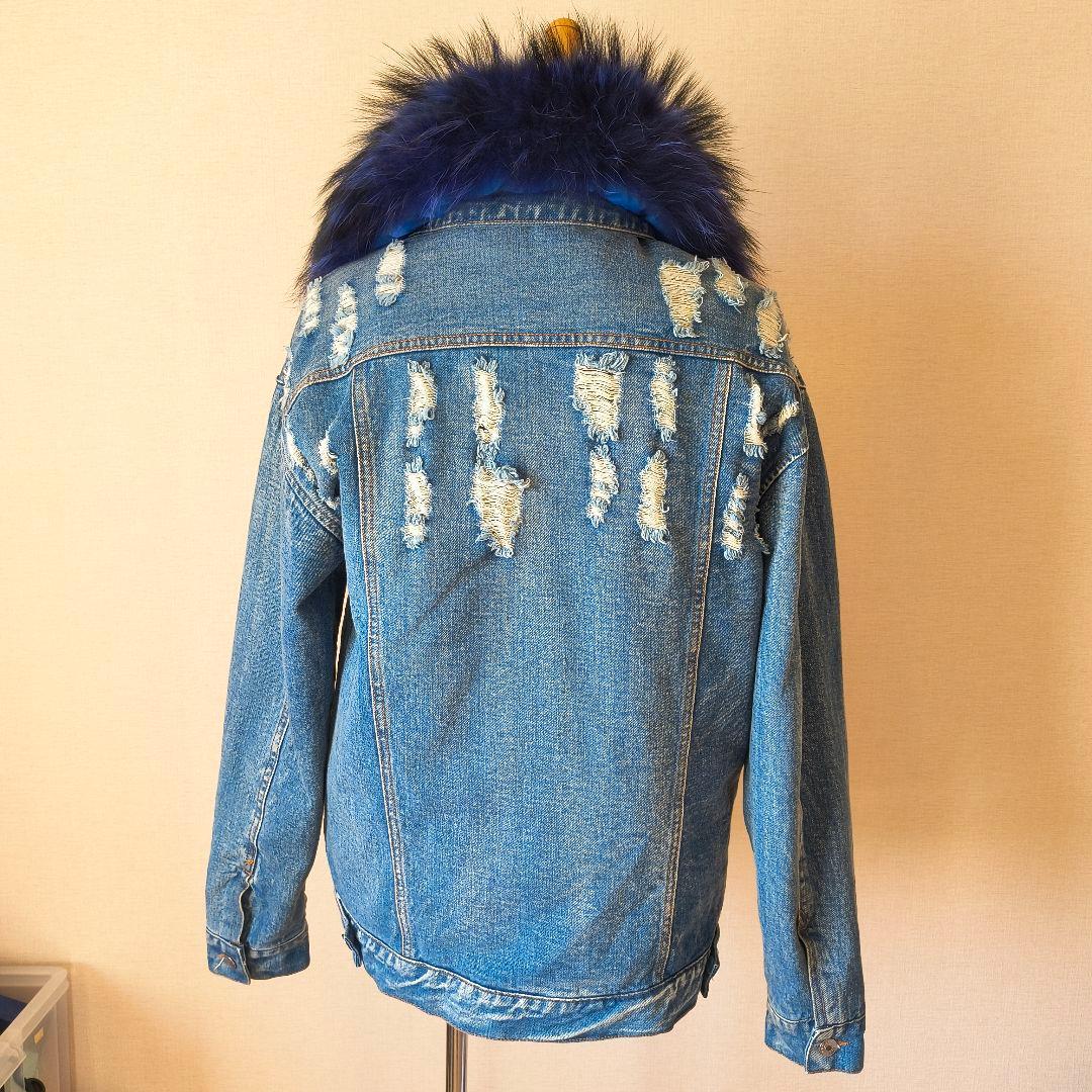 I love DIY ファー付き デニムジャケット Gジャン M 3way