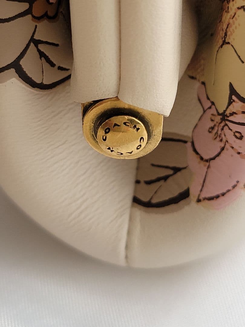 COACH コーチ がま口 ケース 小銭入れ 花柄 フローラル レザー