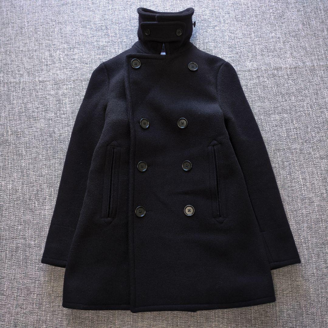 ヤエカ　ライクウェア　リラックスフィット　メルトンウール　ピーコート　ネイビー