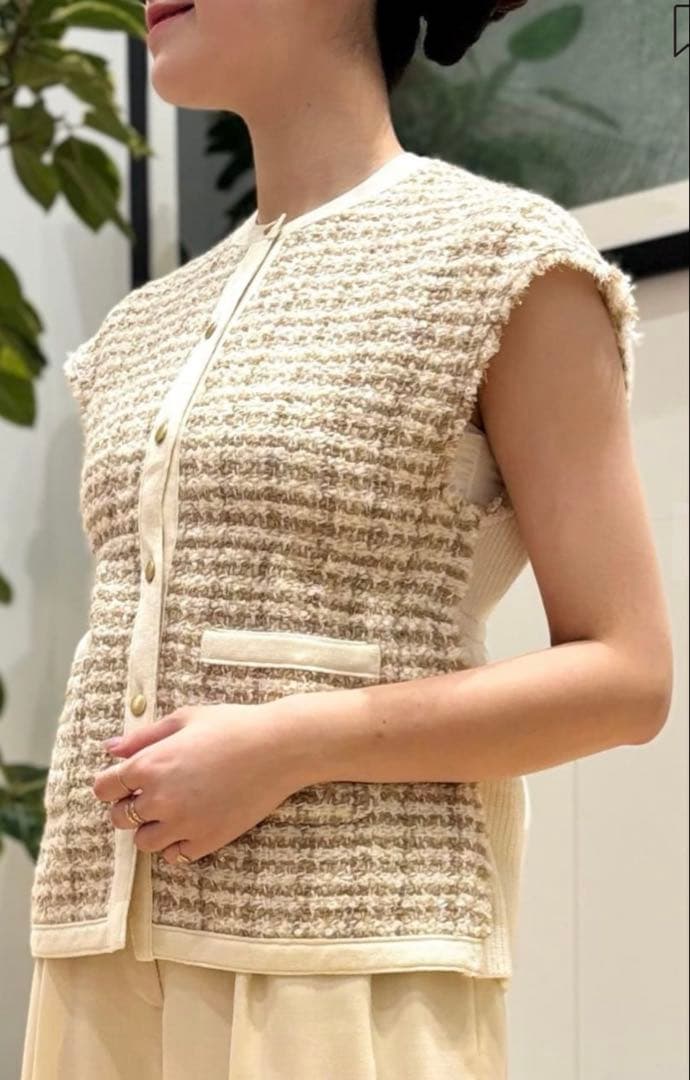 tomorrowland Ballsey ファンシーツィードニットジレ