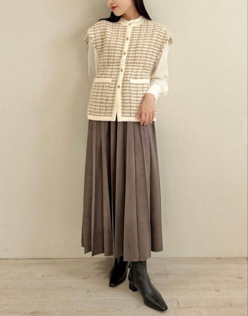 tomorrowland Ballsey ファンシーツィードニットジレ