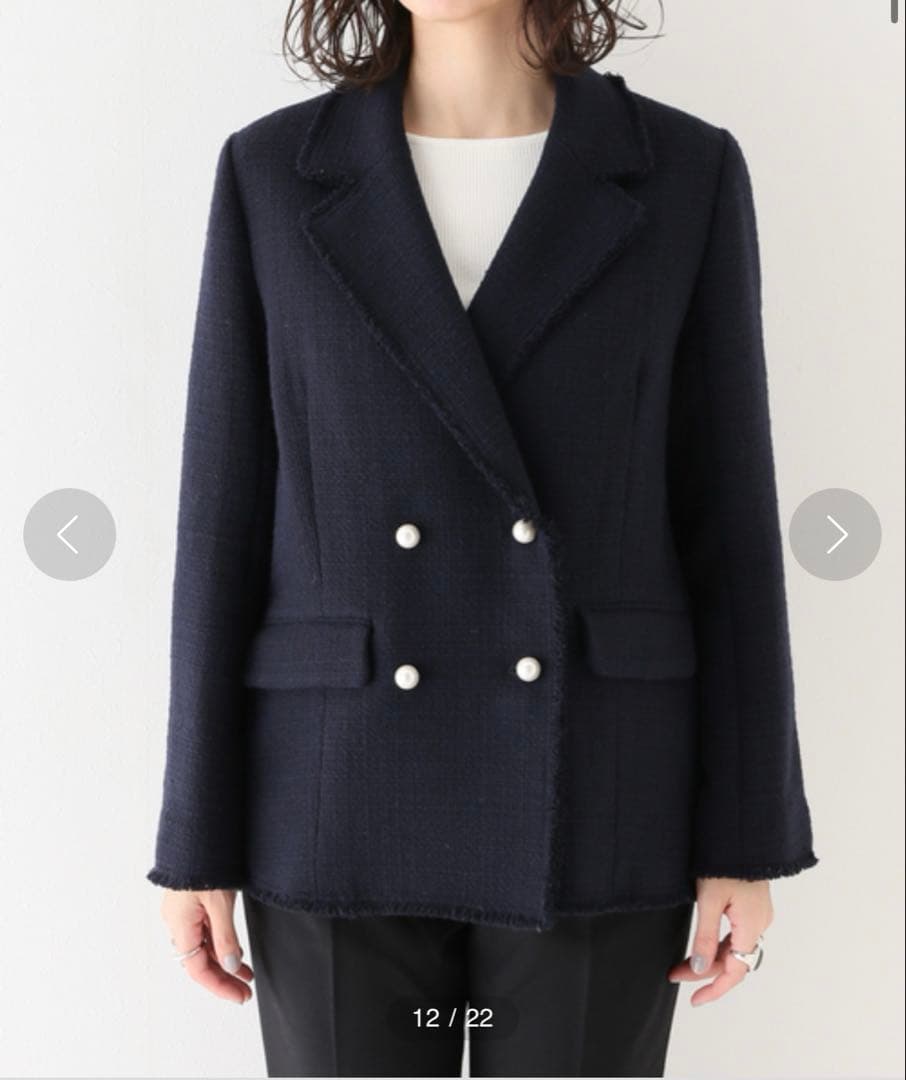 美品！スピックアンドスパン 完売 ファンシーツイードダブルブレストジャケット