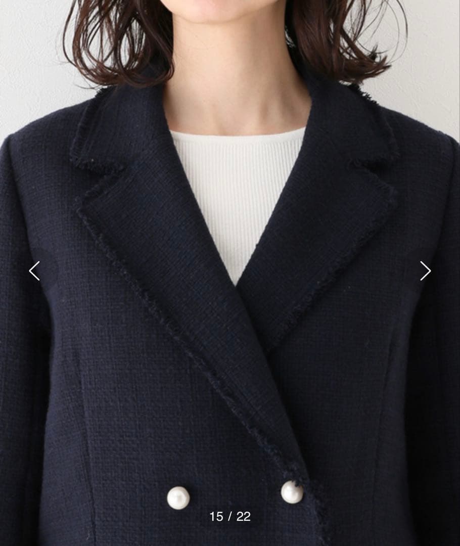 美品！スピックアンドスパン 完売 ファンシーツイードダブルブレストジャケット