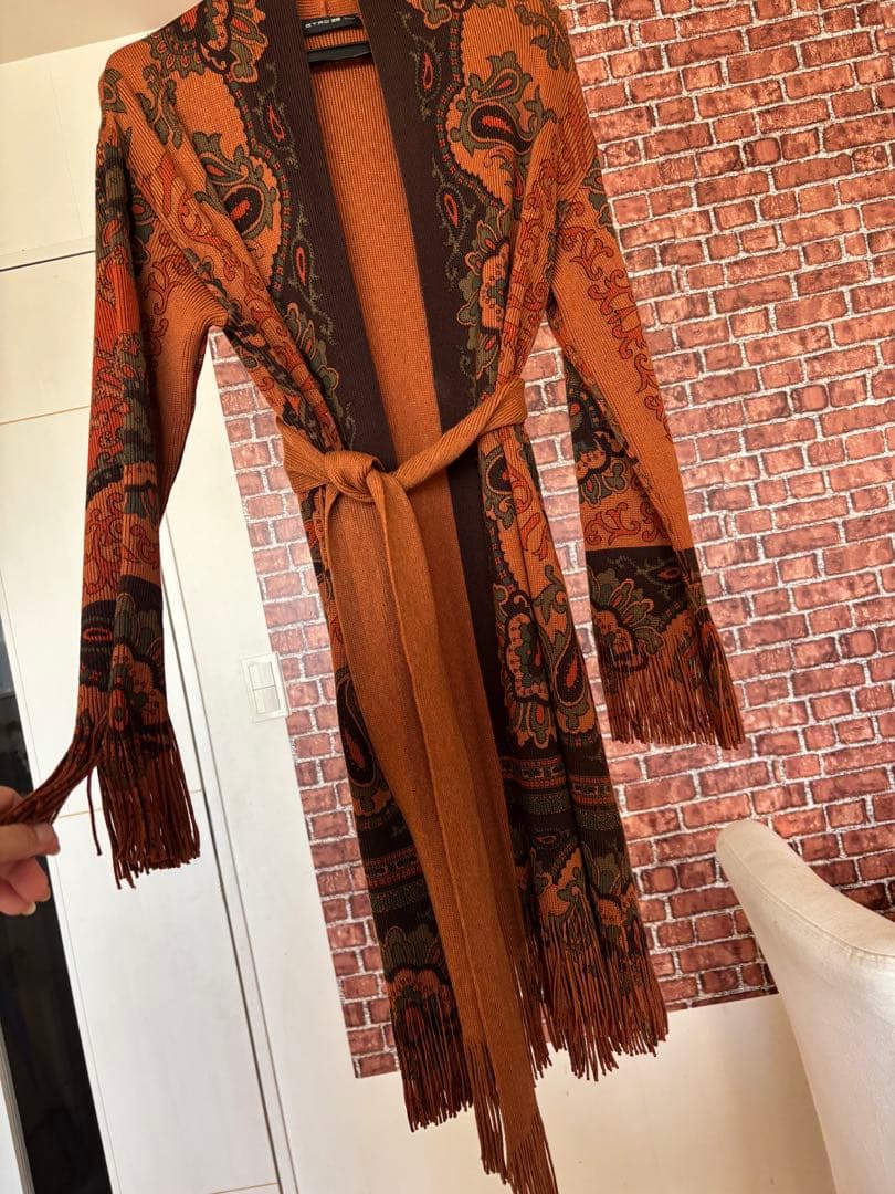 エトロ♡ウール　ニットカーディガン ペイズリー柄　38