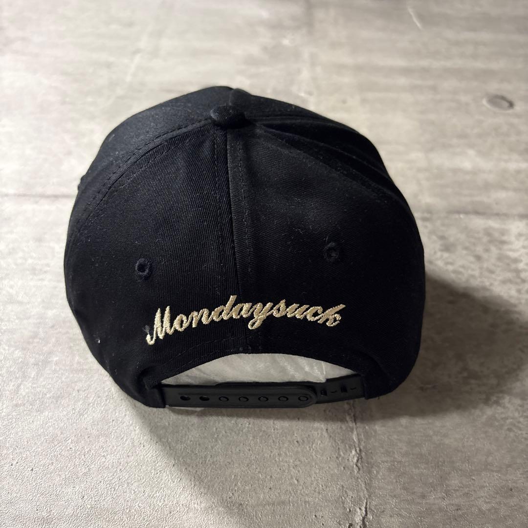 MONDAYSUCK YANKEES キャップ ブラック 刺繍ロゴ NY