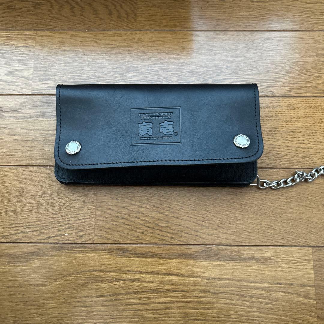 寅壱黒レザー ウォレット　財布　革財布　牛革　新品未使用