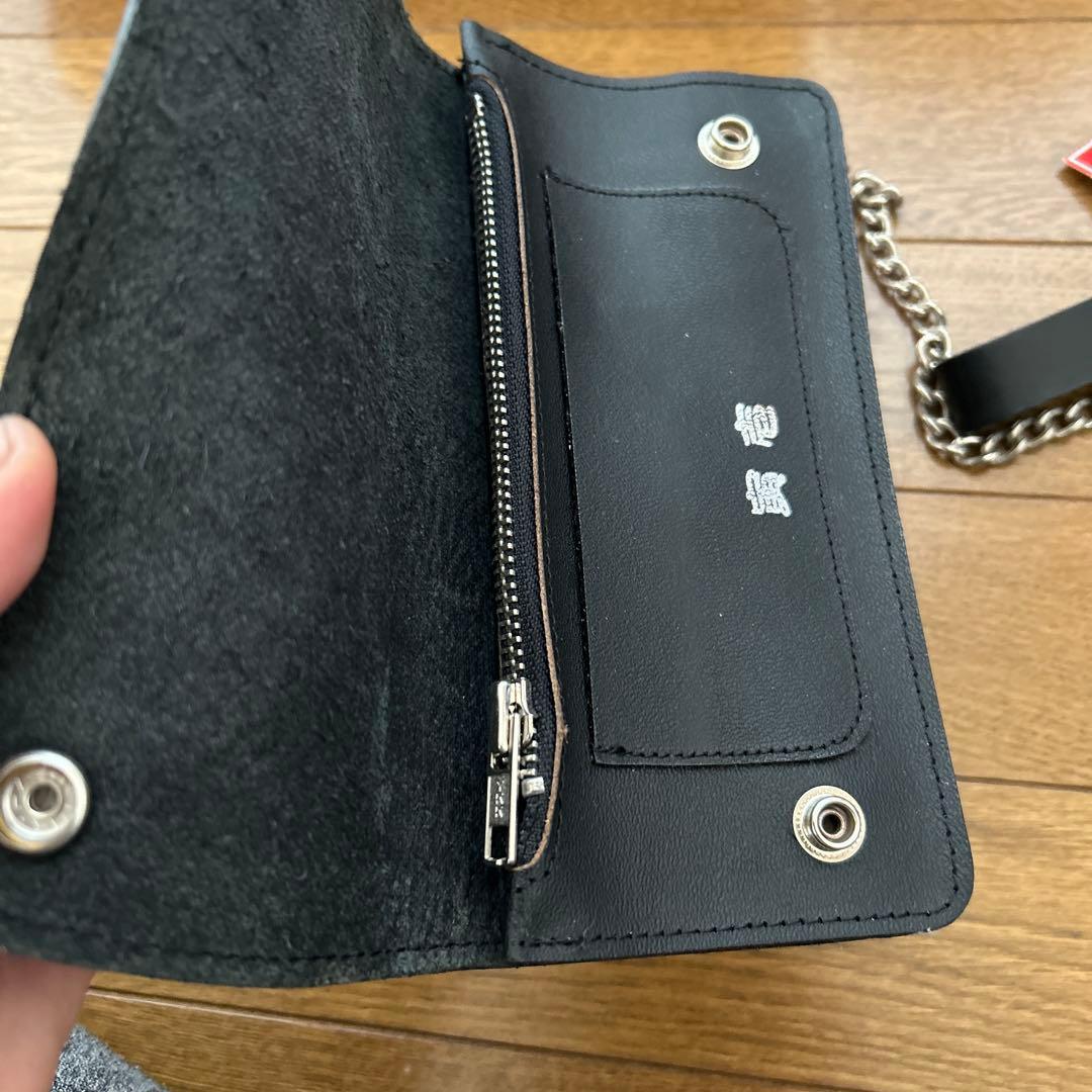 寅壱黒レザー ウォレット　財布　革財布　牛革　新品未使用