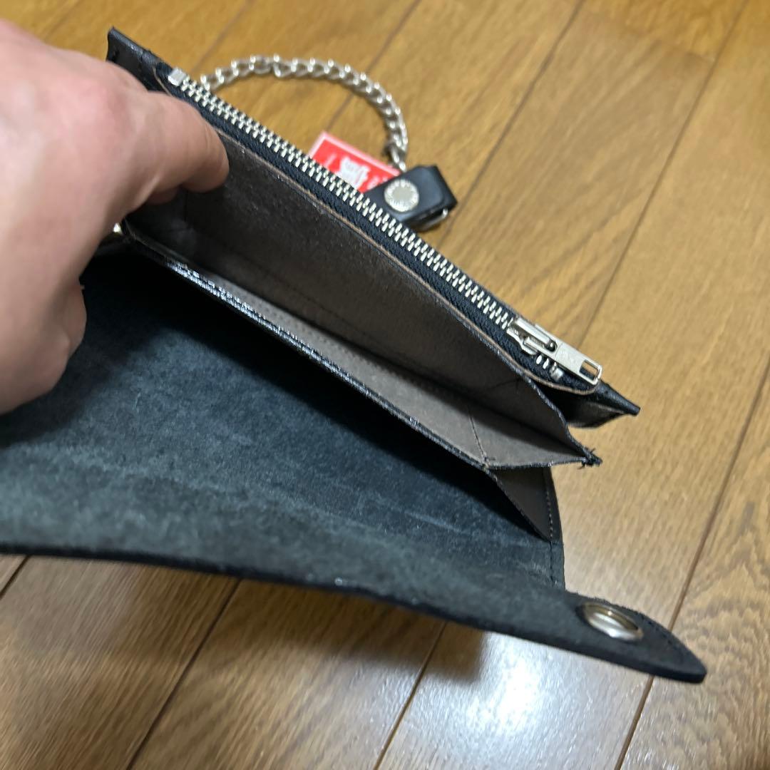 寅壱黒レザー ウォレット　財布　革財布　牛革　新品未使用