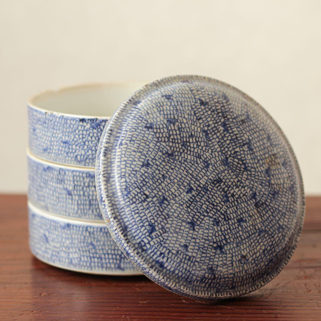 伊万里　古伊万里　幕末　三段重　微塵唐草