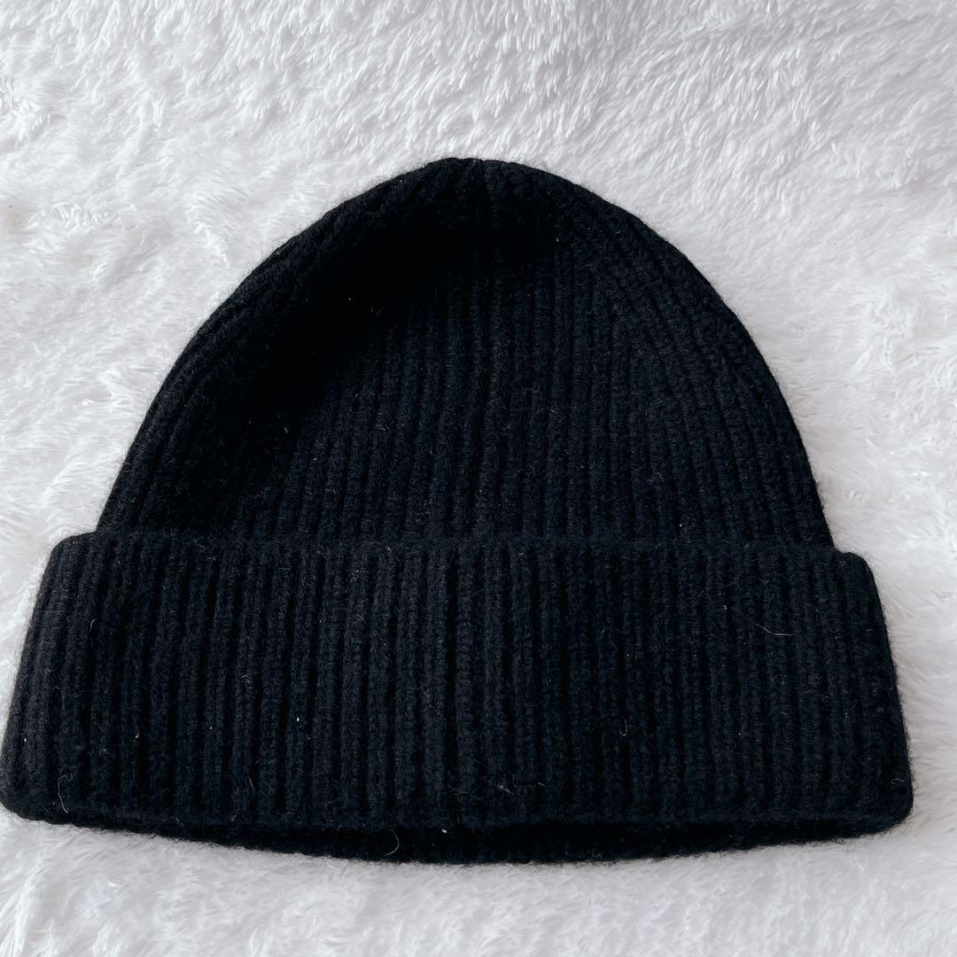 【美品】LV　ルイヴィトン　ビーニー　LVスパーク　カシミア100　ニット帽　黒