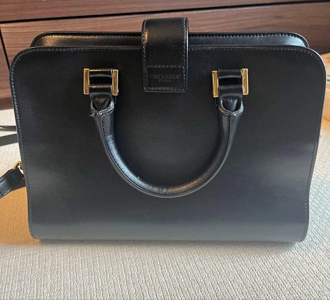 SAINT LAURENT ブラックレザー ベイビーカバス