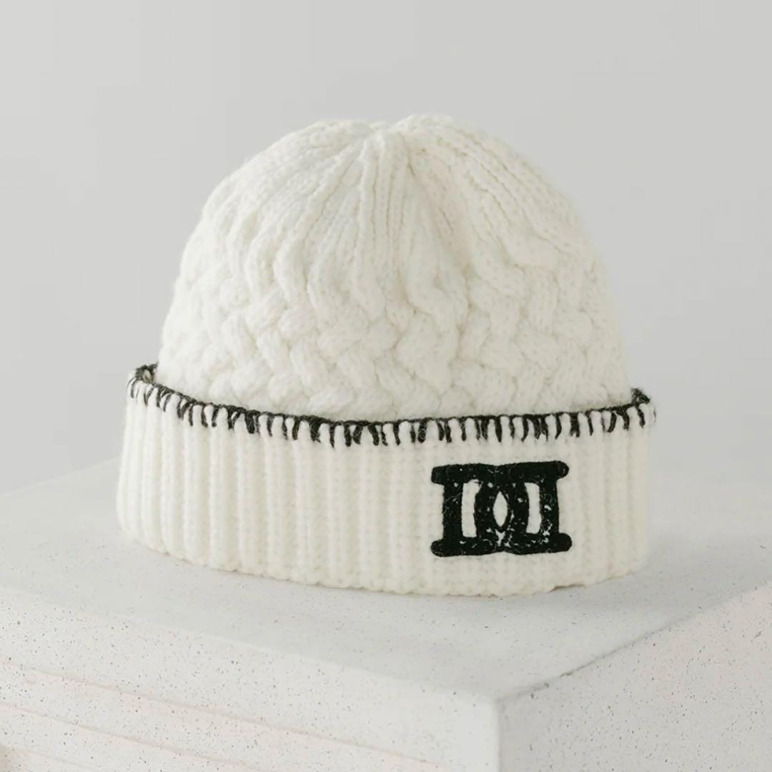 DDロゴバスケットニットビーニー ホワイト