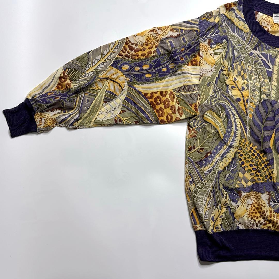 【美品】サルバトーレフェラガモ　シルクブラウス　カットソー　アニマル柄