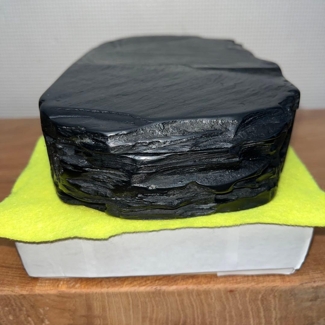 ⭕️雨畑硯　山下硯　芳石　山下三喜夫　栄寿堂製　甲州銘石　四六寸大　共蓋付硯